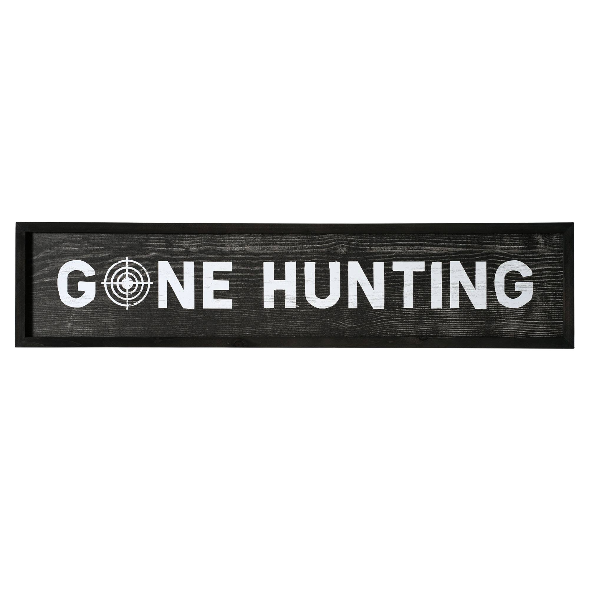 36" Gone Hunting Wood Novelty Wall Sign